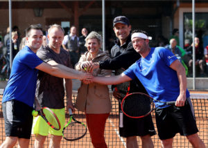 WILDON,AUSTRIA,30.APR.16 - TENNIS - STTV, Steirischer Tennis Verband, Power for the next Generation. Image shows Stefan Koubek, Barbara Muhr and Alexander Antonitsch with participants. Photo: GEPA pictures/ Hans Oberlaender